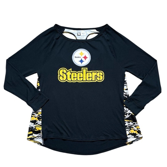 NFL Tops - NFL Pittsburgh Steelers Shirt Top Camo High Low Hem Soft M Medium New